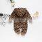 Infant Baby Girls Boys Leopard Print Hooded Romper Toddler Long Sleeve Front Pockets Jumpsuit Baby Loose Playsuit