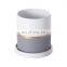 Ceramic Garden Pot with Tray for Succulents Cactus Indoor Planter with Hole and Gold and Grey Detailing for Office Desktop