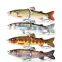 18cm 65.5g High Quality Salmon Shape Big Size 2 Sections Multi Jointed Minnow Bait