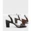 Fancy and unique snake print color design women medium chunky heel slingbacks sandals shoes other snake color are available