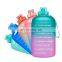 2.2L large capacity glitter neon bright plastic tritan drinking premium eco friendly recycling gallon water bottle jug