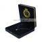 High quality luxury design dark black custom travel jewelry box PU gift box ring box