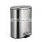 New-developed Bathroom Waste Bins Stainless Steel 5L Dustbin Square Round Shape Metal Trash Bin