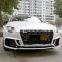 Auto grille front bumper for Audi A3 change to RS3/S3 RTS black silver high quality center honeycomb mesh grill2017-2019
