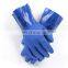 Long Cuff Heavy Duty Cotton Lining Blue PVC Rubber Fully Coated Liquid Chemical Resistant Work Gloves