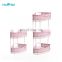 Pink Sakura Punching Style Bathroom Accessories 6 Pieces Toilet Brush Holder Trash Can Hanging Basket Hooks Corner Racks