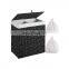 (90L) Removable and easily mounted hand-woven synthetic rattan laundry basket with lid and handle