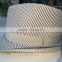 Fashion cheap wholesale striped cloth fedora hat with grosgrain ribbon band