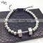 Viya Latest Stainless Steel Dumbbell Bracelet Fashion Handmade Men Bead Bangle