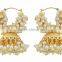 Indian Ethnic Bollywood Jewelry GoldTone White Pearl Earrings Jhumka
