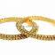 Indian Traditional Design Gold Plated 2 Pcs Polki Bangles Bracelet Set