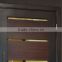 Contemporary external mahogany wood bar entry door with glass strip