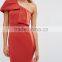 Dongguan Trade Assurance Supplier One Shoulder Midi Scuba Dress Women