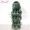long wave blue human hair wig for women