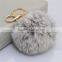 Hot Sale Promotional Keychain with colorful animal feather factory price fur rabbit feather keychain