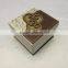 double heart shape laser cut wooden favor box with gold samtping/OEM Factory Price wooden wedding candy box