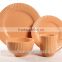 Colorful food safety color glazed stoneware dinnerware/16pcs ceramic stoneware embossed dinner set