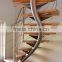 Helical Stairs with Wood Treads and metal railing curved wood staircase