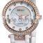 2015 Fashion Women Diamonds Sapphire Crystal White Ceramic Watch