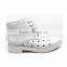 2015 Wholesale China Manufactures ladies golden rivet white shoes