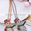 Rhinestone Snowman Wears Neckerchief Design Christmas Necklace