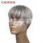 44# silver grey wigs short machine made/lace front 4inch hair and futura blend wig