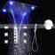 led rainbow shower sprinker multi color change remote control ceiling shower with rainfall,waterfall,water curtain