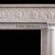white marble fireplace with flower frame