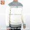 New heavy style men high neck long sleeve jacquard pullover with zipper computer knitted sweater from dongguan sanflag