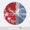 DEHENG Beautiful Flower Face Aluminum Wall Clock