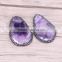 Natural Amethyst Slab Pendant, Pave Setting Crystal Druzy Stones Jewelry