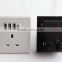 AC 110V-250V UK Socket 3 USB Port DC 5V 2100mA Power Switch Wall Outlet