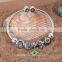 100% Natural Bridal DIY Bracelet Flora Jet Diamond Hollow Tube 925 Bead Pink Enamel Paved Crystal Stones Butterfly Pendant Charm