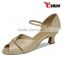 Pu or leather high quality low heel kids Latin dance shoes black khaki sliver active color for girls