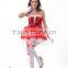 strapless spandex cheap Chrismas santa claus costume for girls with hat