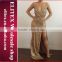 Wholesale fashion stock spangle gold long sleeve woman sexy evening party dress