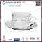 Fine ceramic cup and saucer, white plain ceramic cup chinese tea set