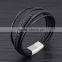 Multilayer Genuine Leather Rope Chain Man Bracelets Classical Simple Design Men Jewelry With Magnet Buckle