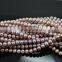 Wholesale 9-10mm Purple Round Freshwater Loose Pearl Strand