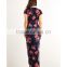 Hi-Low Dress Boho Clothing Dress 95% polyester / 5% spandex fabric Knitting Floral Flowers for dresses