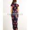 Hi-Low Dress Boho Clothing Dress 95% Polyester / 5% Spandex Fabric Knitting Floral Flowers for Dresses