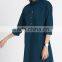 Women Exposed Button Front Shirt Dress with Skinny Belt