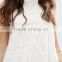 Women Summer Bohemian Casual Wear, Swing Style Ivory Top Woven Lace Cotton Mini Dress