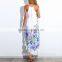 Women Summer Boho Long Maxi Party Dress Sleeveless Floral Long Beach Dress