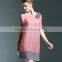 Fat mm women foreign trade large size plicated dress with 3d flower