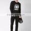 Black Custom Printed Sweatshirt Fleece Lined Autumn Casual Mens Clothing Pullover 80% Cotton 20% Polyester Fabric Material Sweat