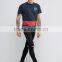 Lightweight 100% cotton jersey stripe t shirt blank fashion design color block t shirt custom men's t shirt wholesale