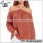 2017 summer new look pullover construction sleeve opening cold shoulder blouse