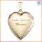 personalized engraving gold heart Shaped locket pendant necklace