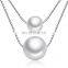 Delicate Two Layers Star Ball Moon Charms Silver Pendant Necklace Jewelry
